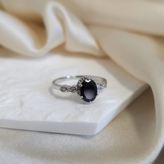 Ženski prstan iz srebra MAVIS, Turmalin in Beli Topaz