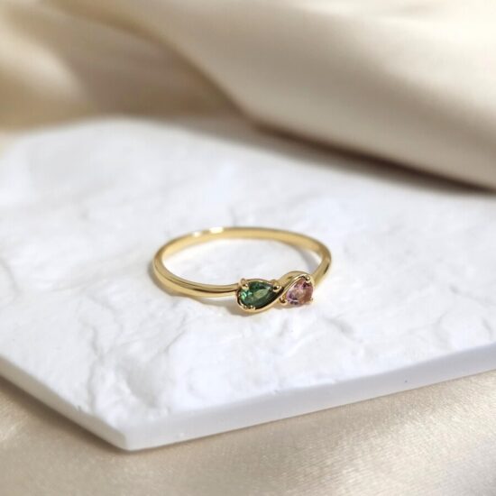 Ženski prstan iz srebra INFINITY, Turmalin