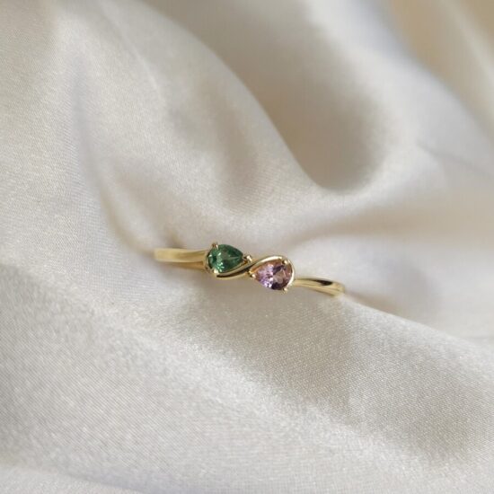 Ženski prstan iz srebra INFINITY, Turmalin