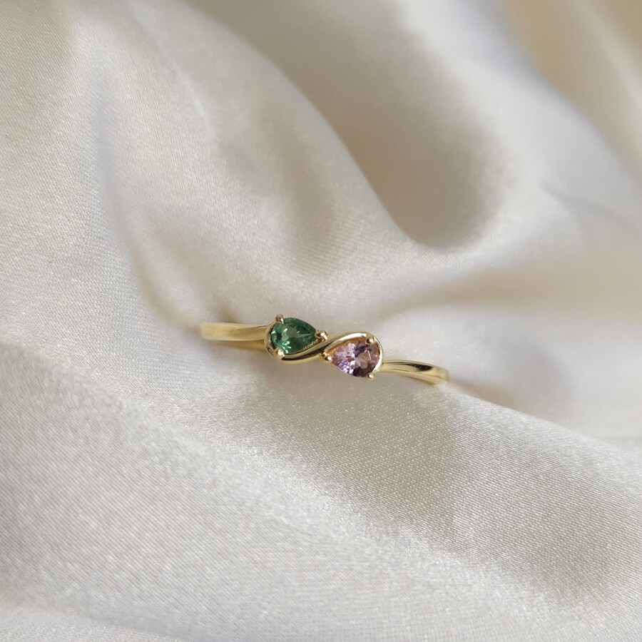 Ženski prstan iz srebra INFINITY, Turmalin