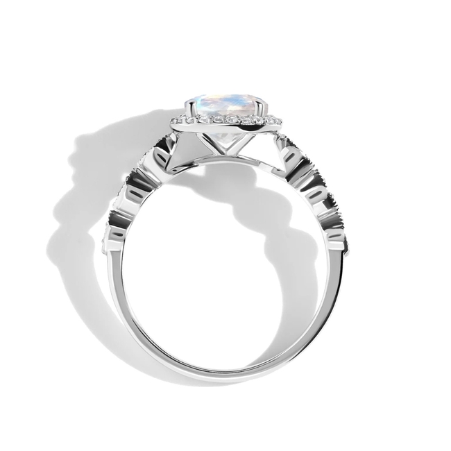 Viktorijin prsten s mjesečevim kamenom i bijelim topazom - Serafina