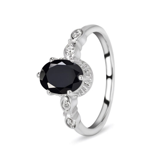 Ženski prstan iz srebra MAVIS, Turmalin in Beli Topaz