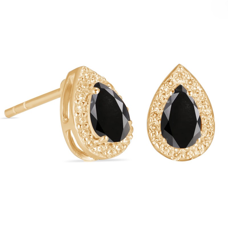 Uhani Anthea - Črni Turmalin in Beli Topaz - Seraphina