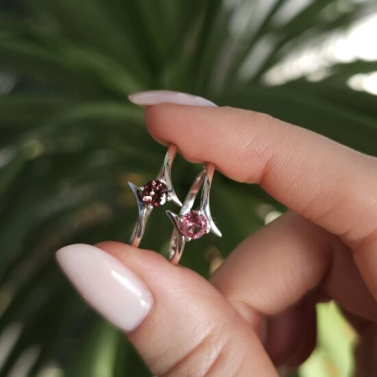 Ženski prstan iz srebra NYRA, Roza Turmalin