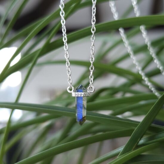 Ženski srebrni lančić OMNIA, Labradorit