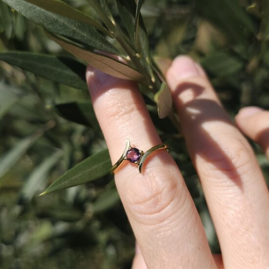 Ženski prstan iz srebra NYRA, Roza Turmalin