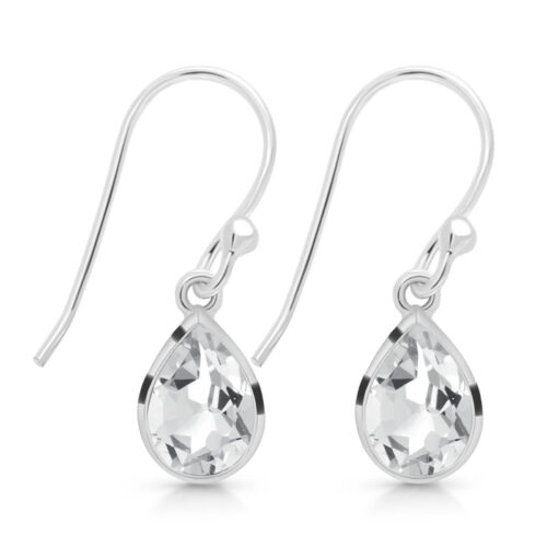 Ženske srebrne naušnice DAHLIA, Kamena munja