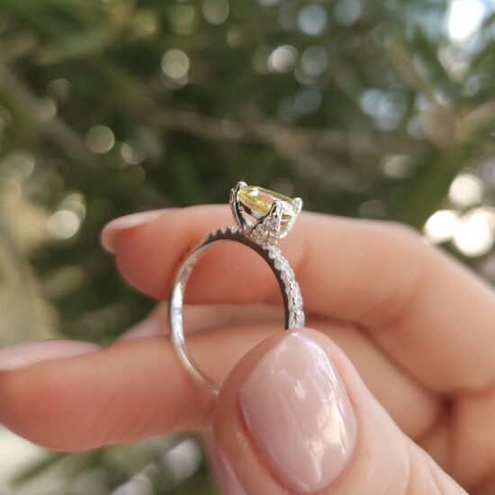 Prstan Flora - Limonin Kvarc in Beli Topaz - Seraphina