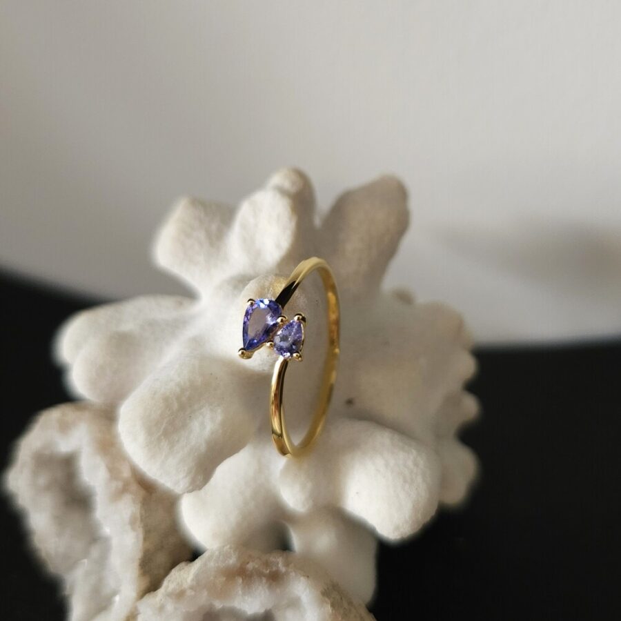 Ženski srebrni prsten ALESIA, tanzanit