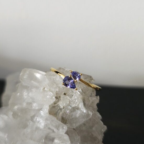 Ženski srebrni prsten ALESIA, tanzanit