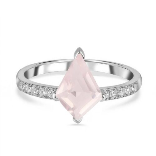 Ženski prstan iz srebra THALIA, Roževec in Beli Topaz