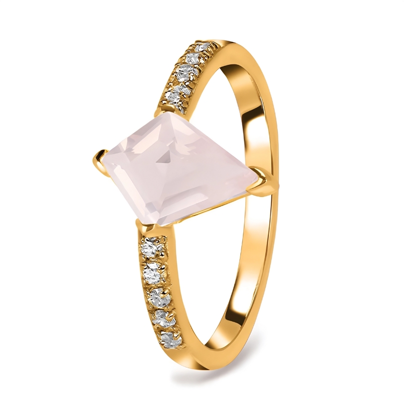 Ženski srebrni prsten THALIA, karneol i bijeli topaz