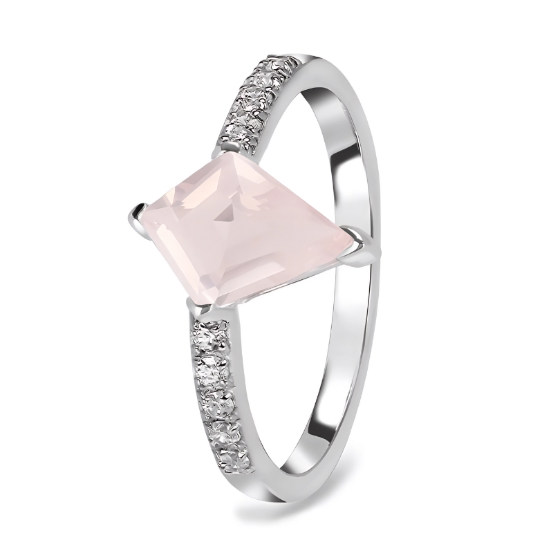 Ženski srebrni prsten THALIA, karneol i bijeli topaz