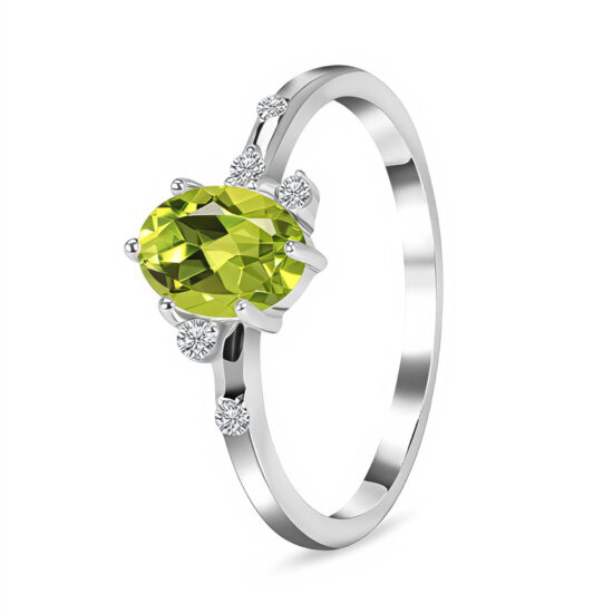 Damenring ADORIA, Peridot und weißer Topas