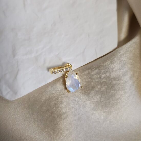 Damen-Silberkette NAOMI, Mondstein und weißer Topas