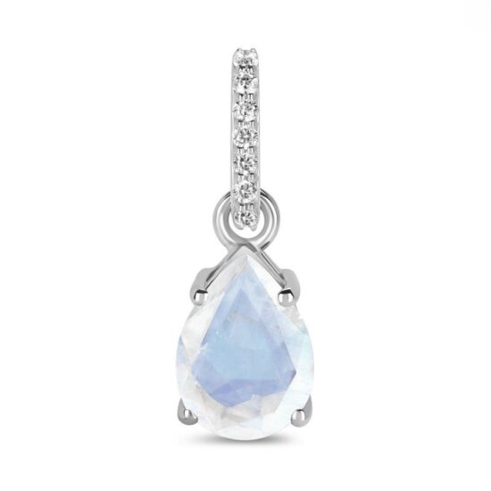 Damen Sterling Silber Anhänger BIRTHSTONE June, Mondstein und Weißer Topas
