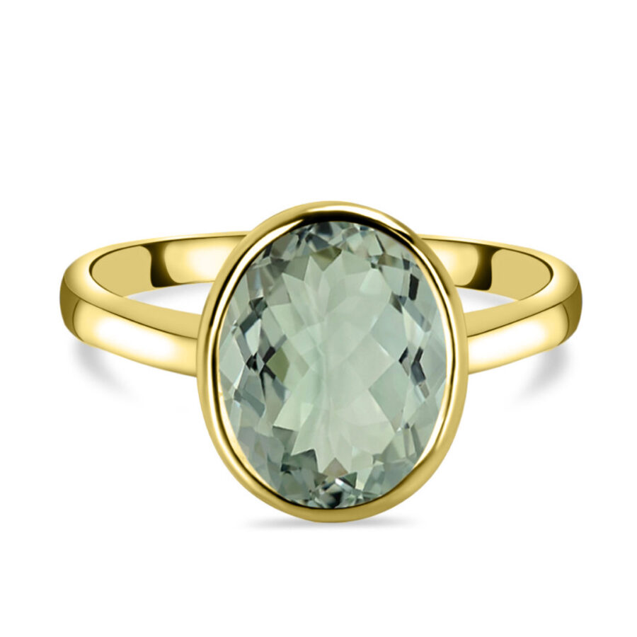 Ženski prstan iz srebra LOREN, Prasiolit