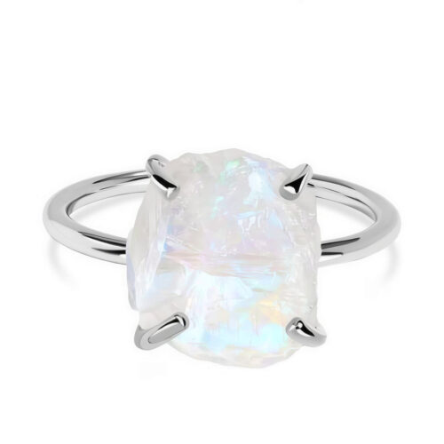 Damenring aus Silber RAW BEAUTY, Mondstein