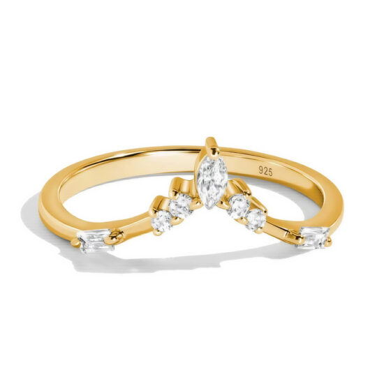 Damenring aus Sterlingsilber AURELIA, Steinblitz