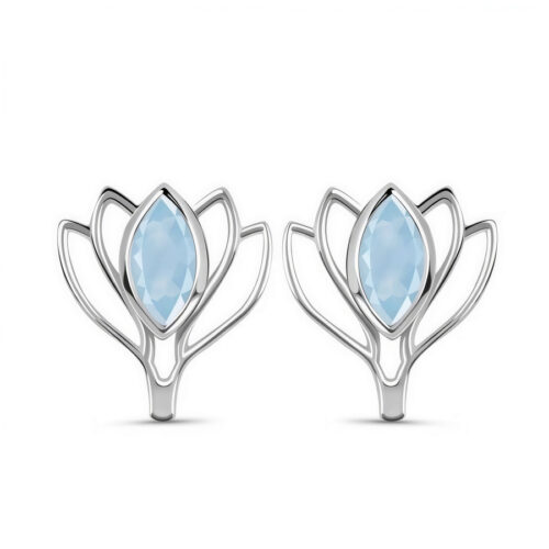 Damen Silberohrringe TULIA, Aquamarin