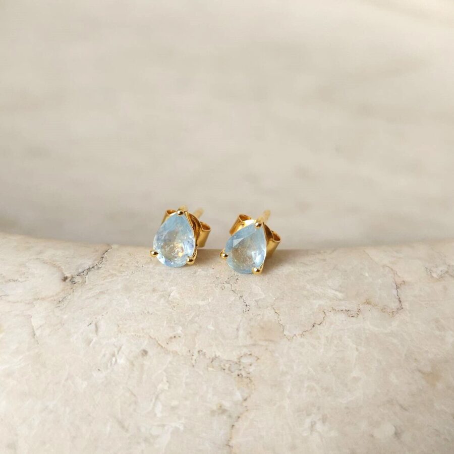 Damen Silberohrringe MINA, Aquamarin