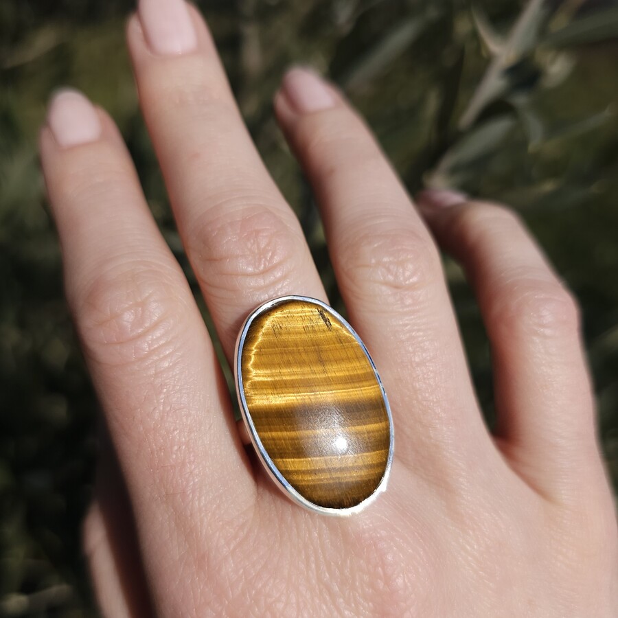 Ženski prstan iz srebra NAVI, Tigrovo Oko