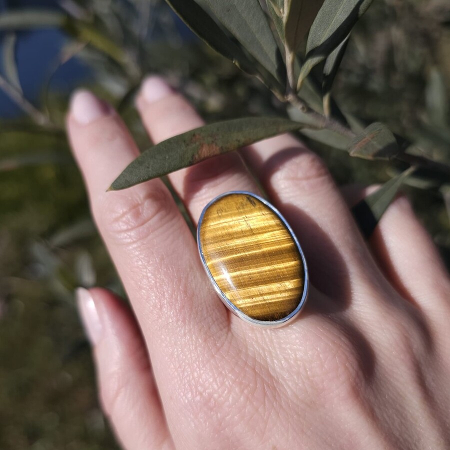 Ženski prstan iz srebra NAVI, Tigrovo Oko