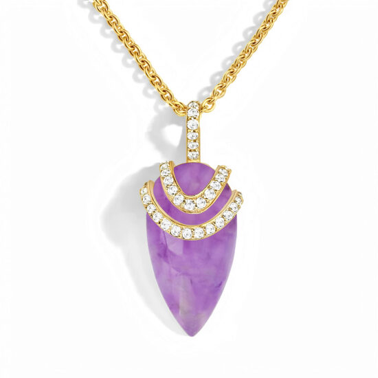 Ženska verižica iz srebra ANDROMEDA, Ametist in Beli Topaz