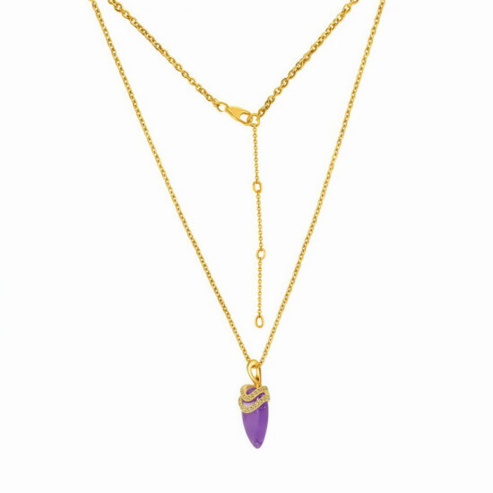 Ženska verižica iz srebra ANDROMEDA, Ametist in Beli Topaz