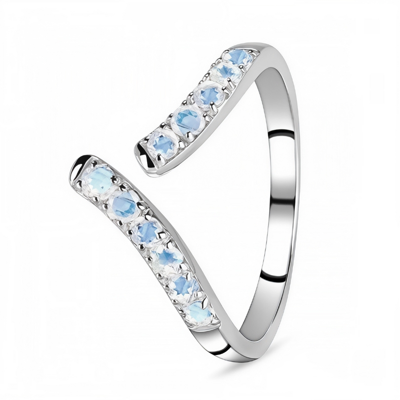 Ženski srebrni prsten VELES, mjesečev kamen