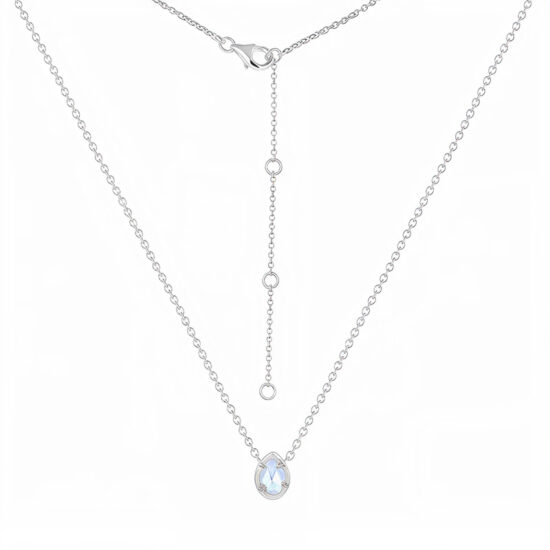 Ženski ALMA srebrni lanac, mjesečev kamen i bijeli topaz