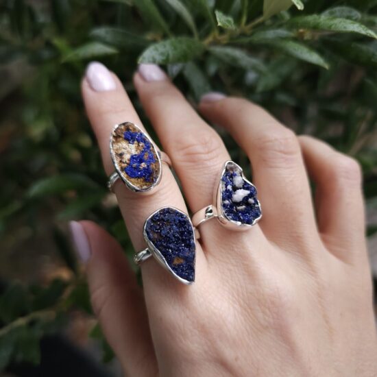 Damenring aus Sterlingsilber ICARUS, Azurit