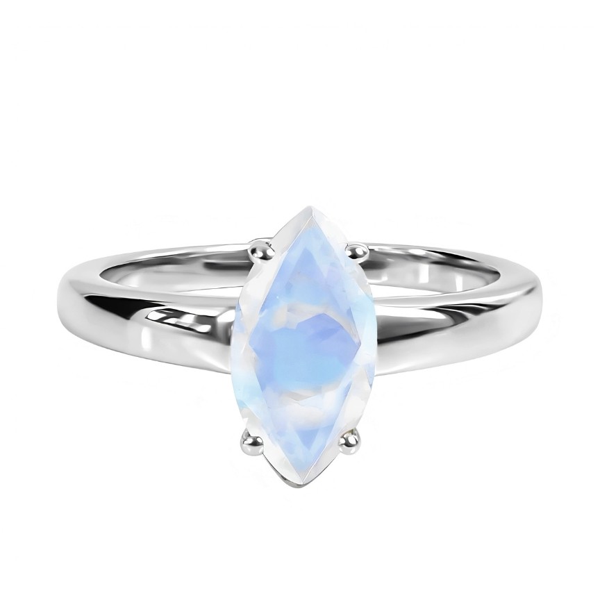 Ženski prstan iz srebra IRIDESA, Mesečev kamen