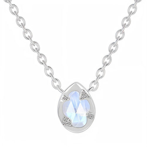 Ženski ALMA srebrni lanac, mjesečev kamen i bijeli topaz