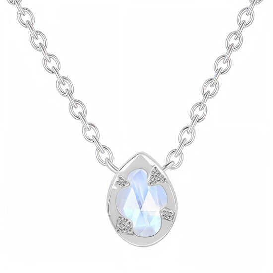 Ženski ALMA srebrni lanac, mjesečev kamen i bijeli topaz