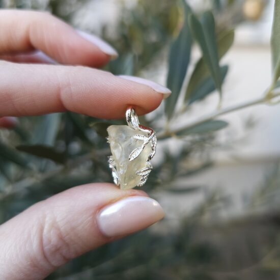 Ženski obesek iz srebra ASTERIA, Libijski Zlati Tektit