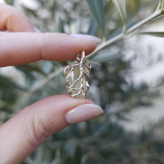 Ženski obesek iz srebra ASTERIA, Libijski Zlati Tektit
