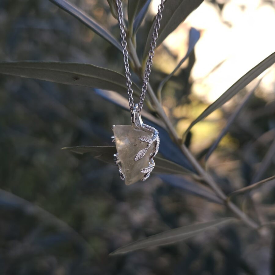 Ženski obesek iz srebra ASTERIA, Libijski Zlati Tektit