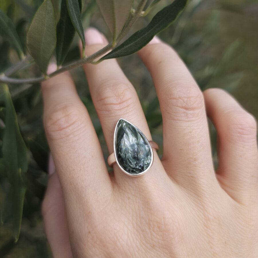 Ženski prstan iz srebra RUNA, Serafinit