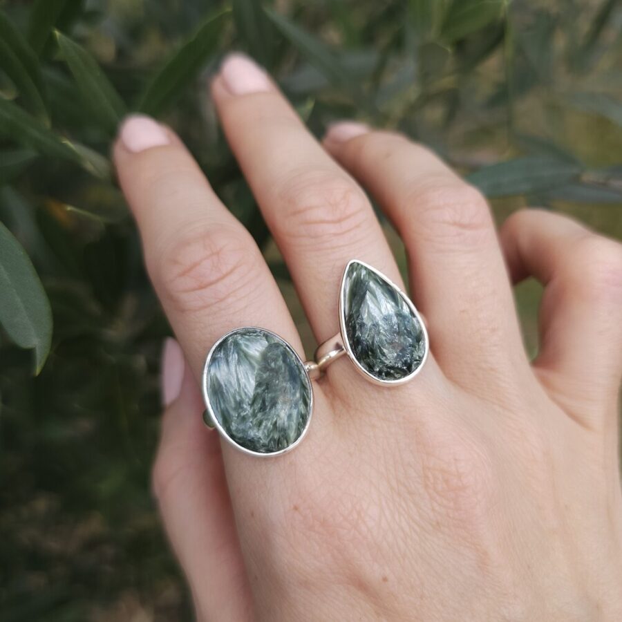 Ženski prstan iz srebra RUNA, Serafinit