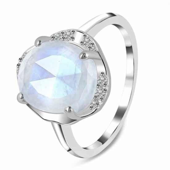 Damenring aus Silber MOONLIGHT Mondstein und Weißer Topas
