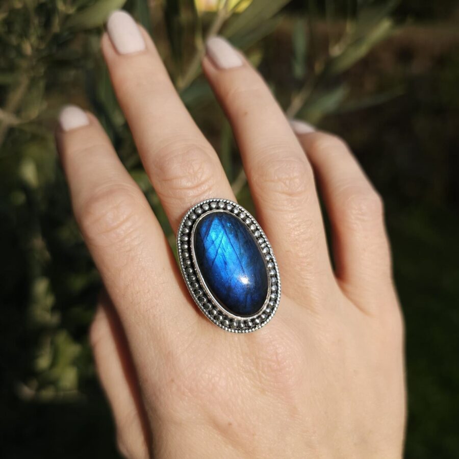 Ženski srebrni prsten ELIS, Labradorit