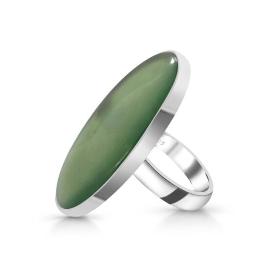 Ženski prstan iz srebra JADE, Nefrit Žad
