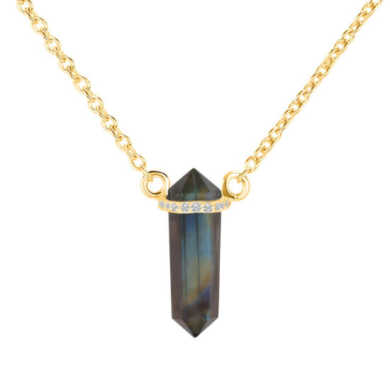 Ženski srebrni lančić OMNIA, Labradorit