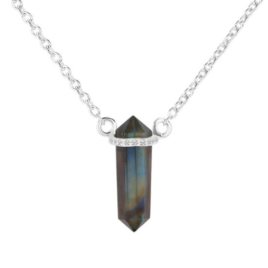 Ženski srebrni lančić OMNIA, Labradorit