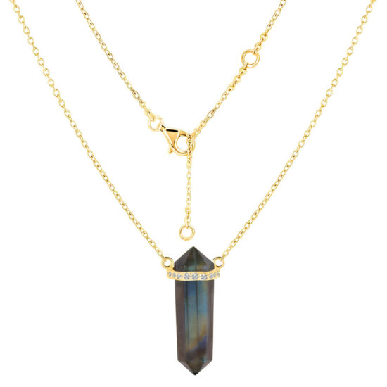 Ženski srebrni lančić OMNIA, Labradorit