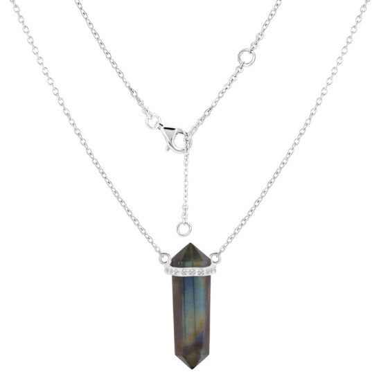 Ženski srebrni lančić OMNIA, Labradorit