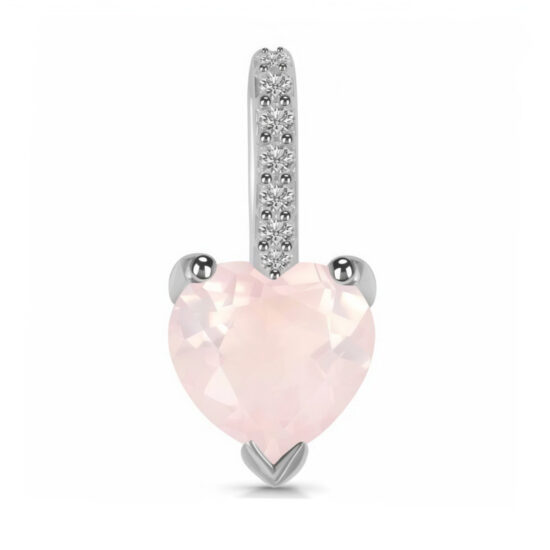 Damenanhänger aus Sterlingsilber APHRODITE, Rosenquarz und Weißer Topas Damenanhänger aus Sterlingsilber APHRODITE, Rosenquarz und Weißer Topas