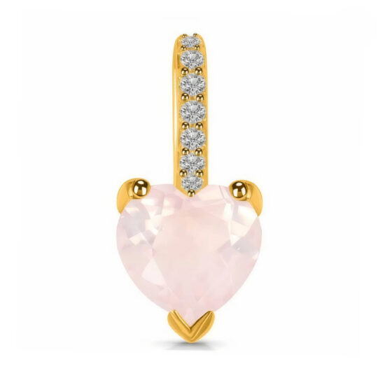 Damenanhänger aus Sterlingsilber APHRODITE, Rosenquarz und Weißer Topas Damenanhänger aus Sterlingsilber APHRODITE, Rosenquarz und Weißer Topas