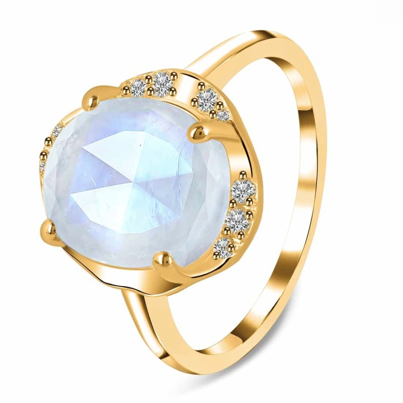 Damenring aus Silber MOONLIGHT Mondstein und Weißer Topas